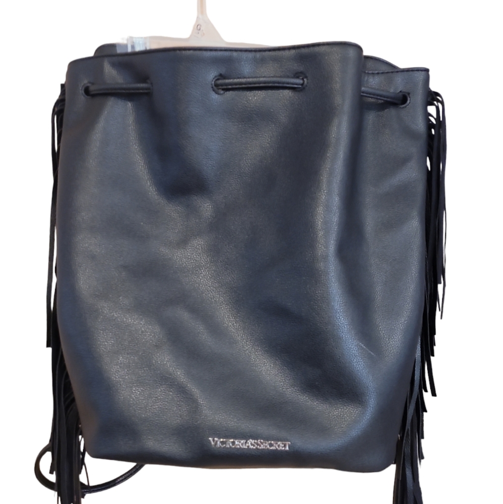 Victoria's Secret Black Fringe Backpack